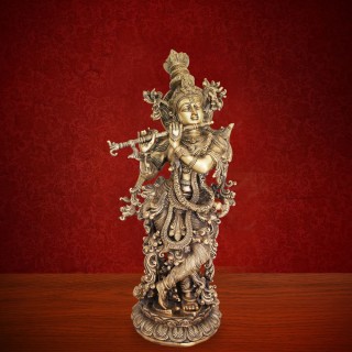 Standing Krishna with Flute Brass,Copper